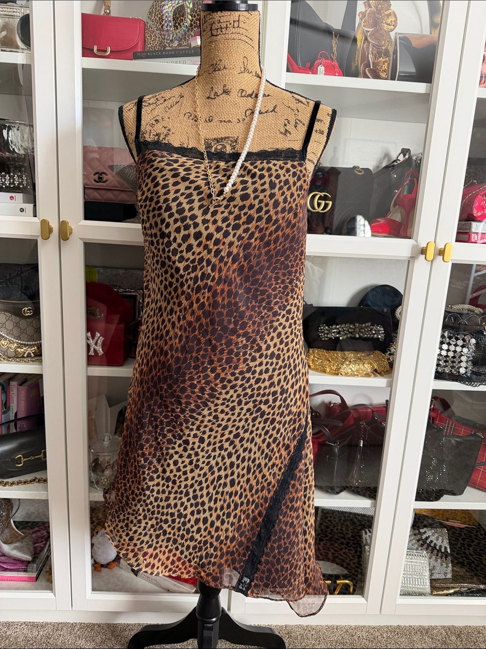 Y2K Vintage Leopard Print Asymmetric Slip Dress